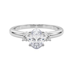 GIA 1.2ct Oval 3-Stone Past, Present & Future  Diamond Ring