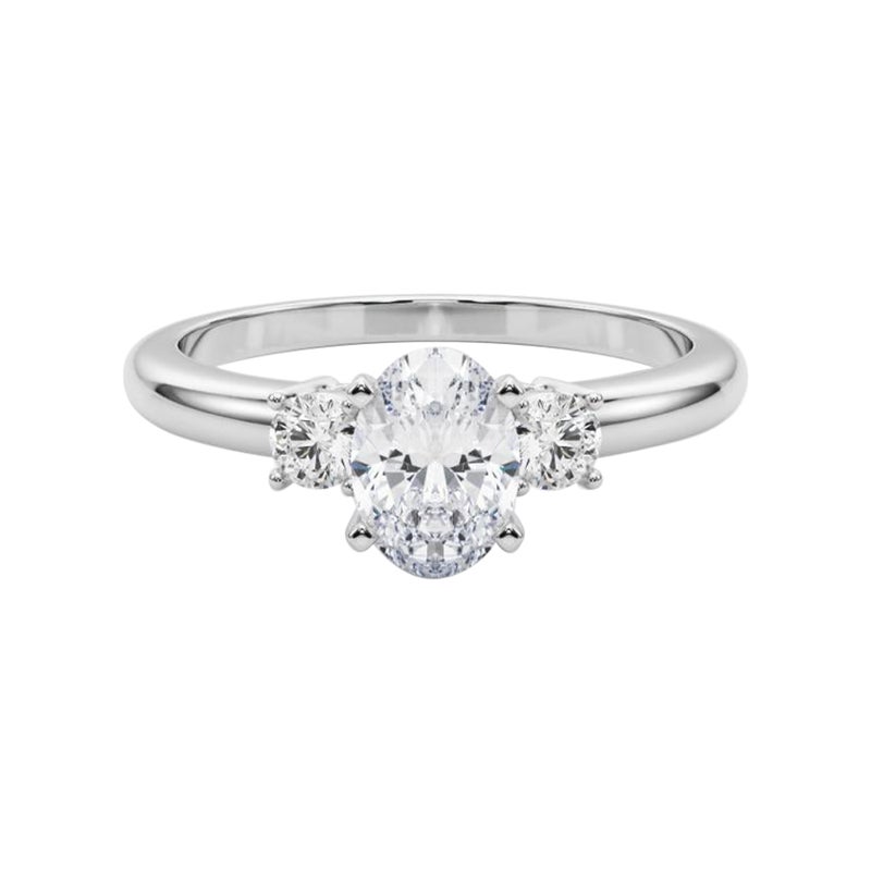 GIA 1,2ct Oval 3-Stone Passato, presente e futuro  Anello con diamante