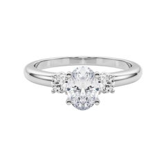 GIA 1.2ct Oval 3-Stone Past, Present & Future  Diamond Ring