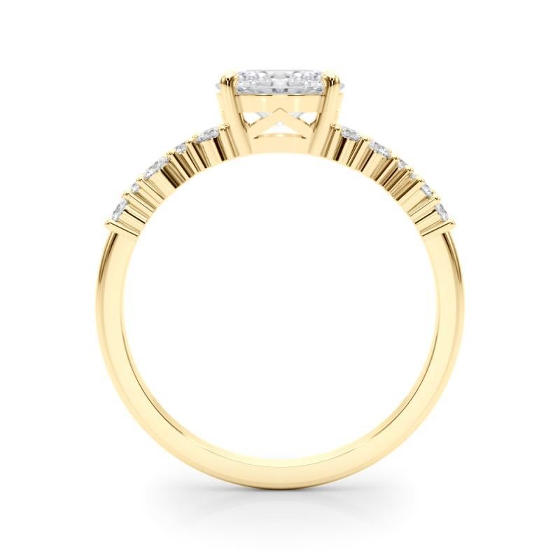 GIA 1.2ct Oval East West Trellis Side Stone 18K Yellow Gold Diamond Ring Neuf - En vente à New York, NY
