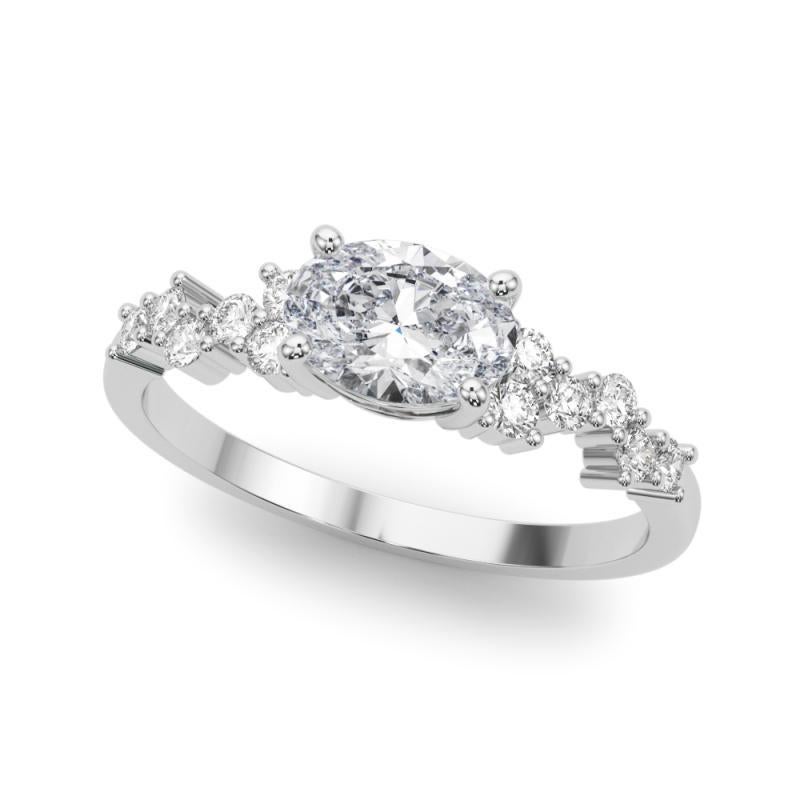 GIA 1,2ct Oval East West Trellis Seite Stein  Diamantring (Ovalschliff) im Angebot