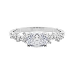 GIA 1.2ct Oval East West Trellis Side Stone  Diamond Ring