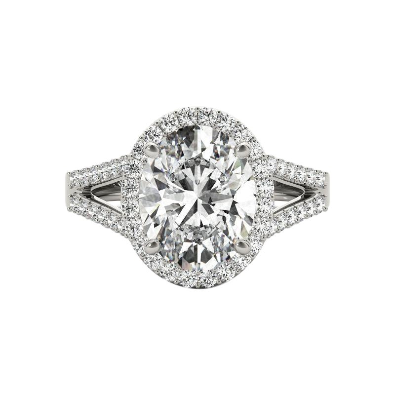 GIA 1.2ct Oval Halo Openwork Cattedrale  Anello con diamante