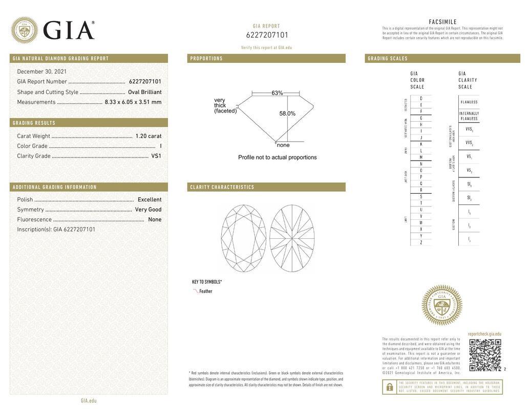Contemporaneo GIA 1.2ct Ovale Fiocco di Neve Fiore a grappolo  Anello con diamante in vendita