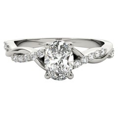 GIA 1,2ct Oval Solitär Trellis Twisted Vine 18K Weißgold Diamantring