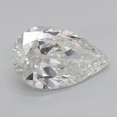 GIA 1.2ct Pear Solitaire with Half Eternity 18K White Gold Diamond Ring