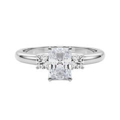 GIA 1.2ct Radiante a 3 pietre Passato, presente e futuro  Anello con diamante