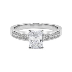GIA 1.2ct Radiant Princess Channel Solitaire Center Diamond Ring