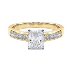 GIA 1.2ct Radiant Princess Channel Solitaire Center Anello con diamanti in oro giallo