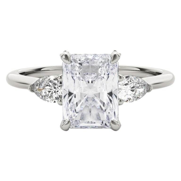 GIA 1.2ct Radiante a tre pietre decorato Gallery (a) Gallery  Anello con diamante