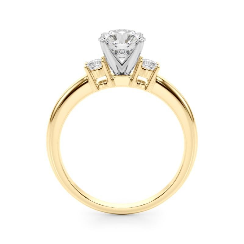 GIA Anello con 3 pietre rotonde da 1,2ct Passato, Presente e Futuro in oro giallo 18 carati in vendita 1