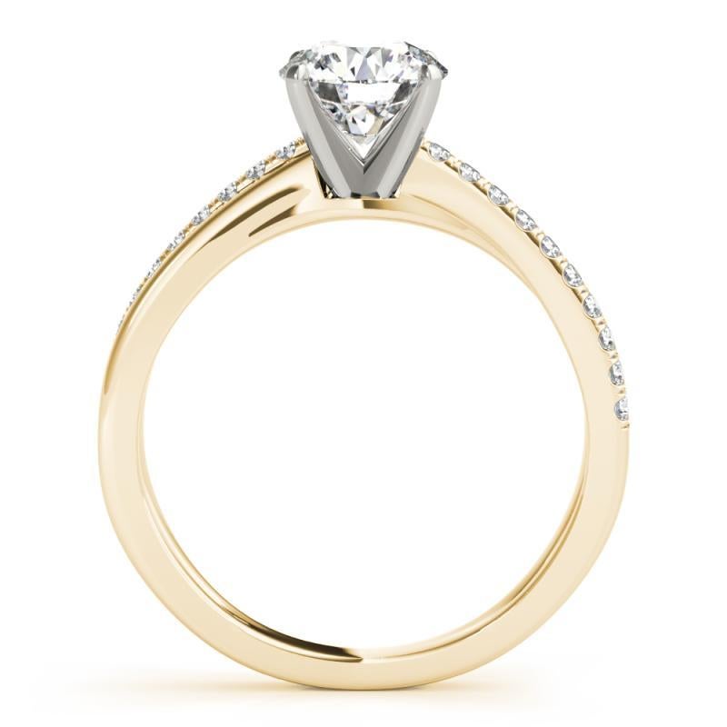 GIA 1.2ct Anello con diamante rotondo incrociato a doppia banda in oro giallo In condizioni Nuovo in vendita a New York, NY