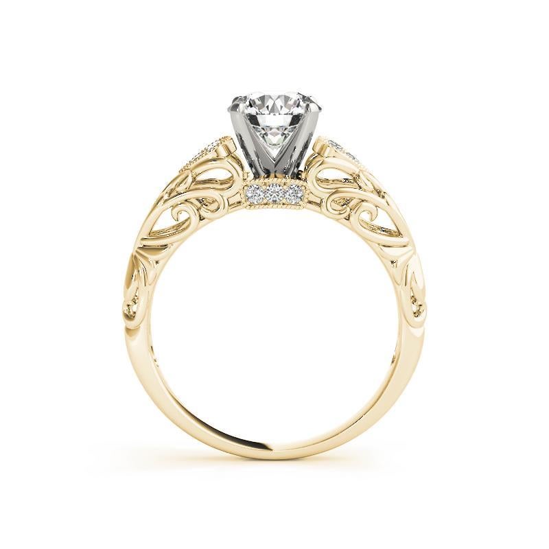 Taglio rotondo GIA 1,2ct Anello di diamanti d'epoca a più pietre in filigrana con giardino floreale rotondo in vendita