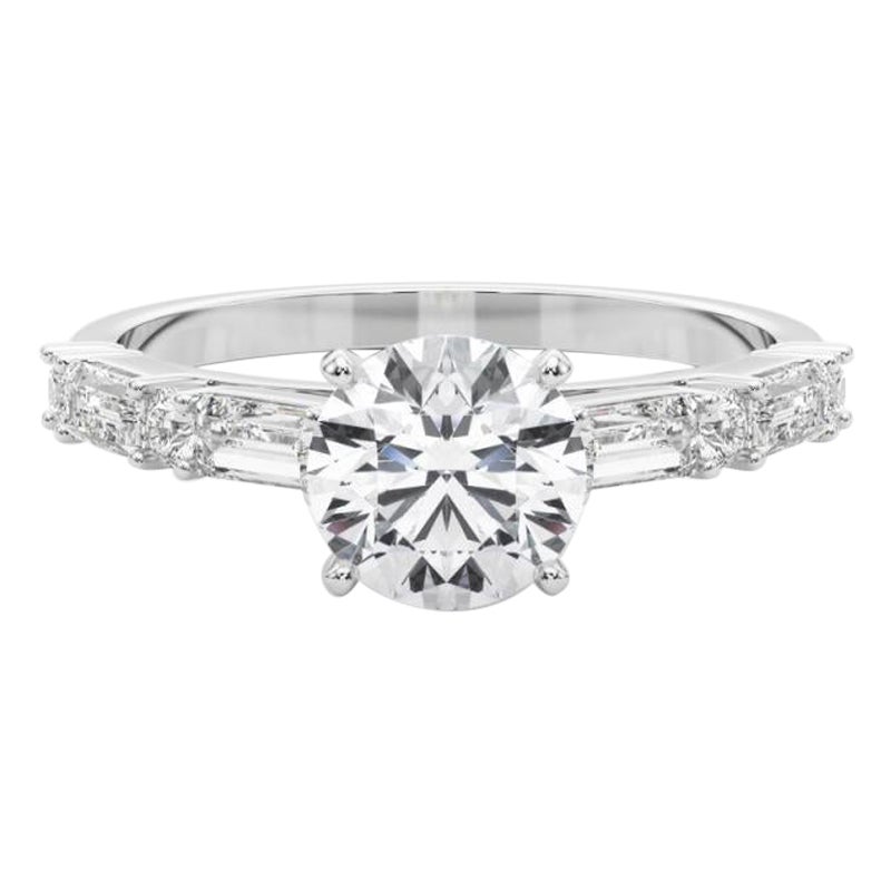 GIA 1.2ct Round Round & Baguette Channel Band  Bague en diamant