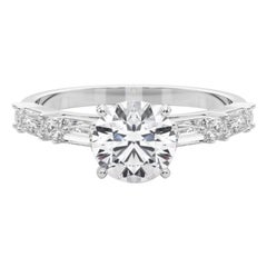 GIA 1.2ct Round Round & Baguette Channel Band  Bague en diamant