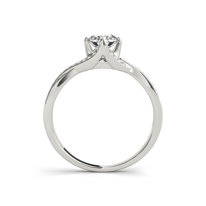 GIA 1,2ct Solitario rotondo intrecciato con il simbolo dell'infinito in oro bianco In condizioni Nuovo in vendita a New York, NY