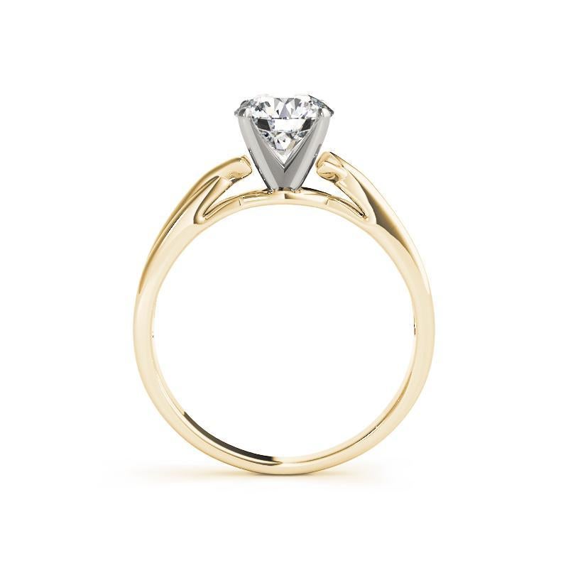 GIA Anello con diamante rotondo solitario da 1,2 carati con gambo ritorto in oro giallo In condizioni Nuovo in vendita a New York, NY