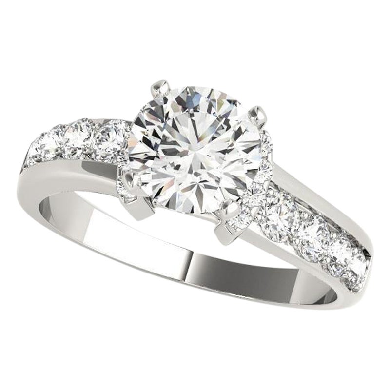 GIA 1.2ct Solitario rotondo e canale a metà alveolo  Anello con diamante