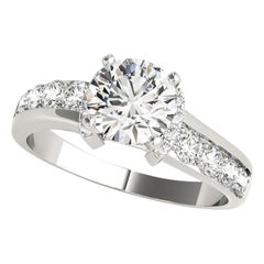 GIA 1.2ct Solitario rotondo e canale a metà alveolo  Anello con diamante