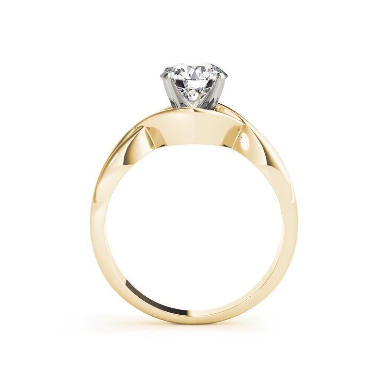 GIA 1,2ct Anello solitario rotondo con nodo d'amore a fascia in oro giallo con diamante In condizioni Nuovo in vendita a New York, NY