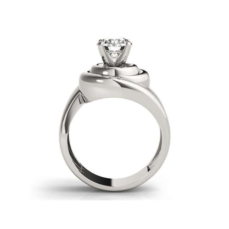 GIA 1,2ct Runde Solitär Wirbel gewellt Band  Diamantring im Zustand „Neu“ im Angebot in New York, NY