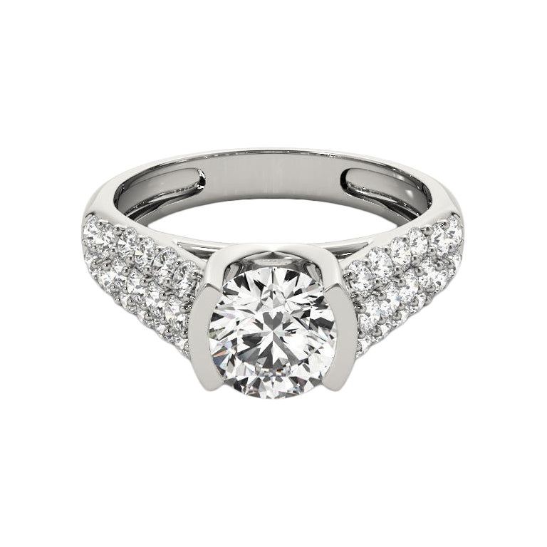 GIA 1.2ct Round Triple Row Diamond Tension Set  Bague en diamant