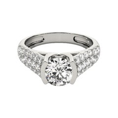 GIA 1.2ct Round Triple Row Diamond Tension Set  Diamond Ring