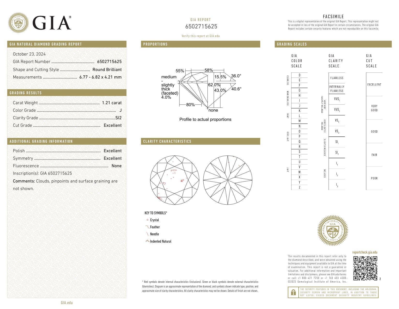 Round Cut GIA 1.2ct Round Vintage Filigree Trellis Vine 18K White Gold Diamond Ring For Sale