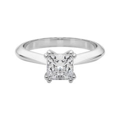 GIA 1.3 Carat Cushion Solitaire Tulip Cathedral  Diamond Ring