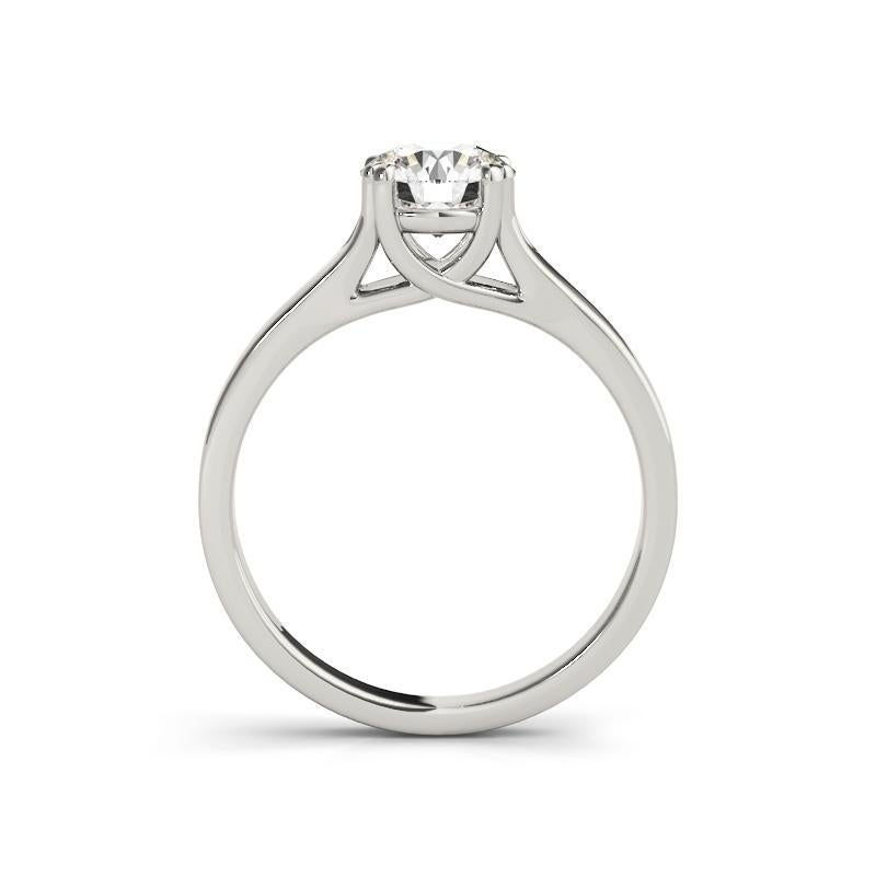 GIA 1.3 Carat Round Solitaire Double Four Prong 18K White Gold Diamond Ring In condizioni Nuovo in vendita a New York, NY