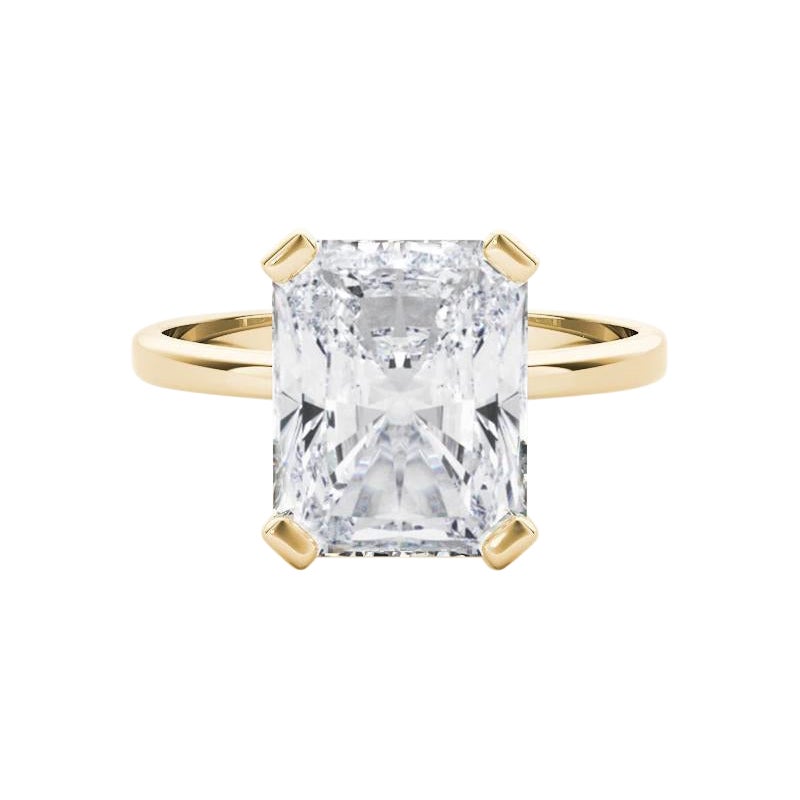 GIA 1,3 Carati Solitario Radiante a 4 Punte in Oro Giallo 18K Anello di Diamanti