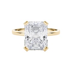 GIA 1,3 Carati Solitario Radiante a 4 Punte in Oro Giallo 18K Anello di Diamanti