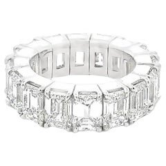 Roman Malakov GIA 13.03 Carats Emerald Cut Diamond Expandable Eternity Ring