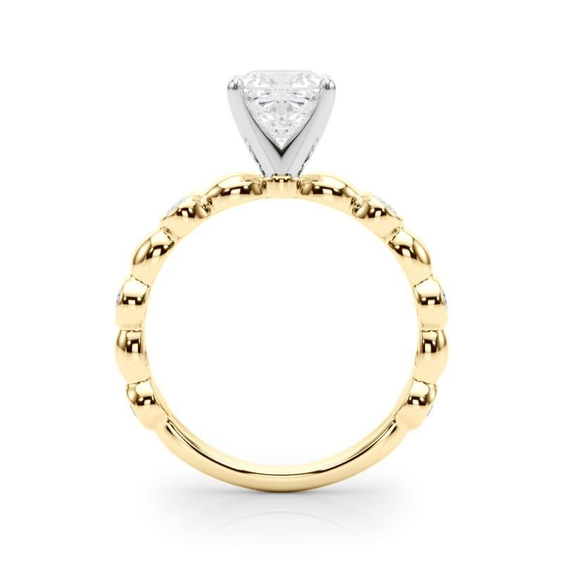GIA 1.30ct Cushion Side Stone Bezel Band Solitaire Yellow Gold Diamond Ring Neuf - En vente à New York, NY