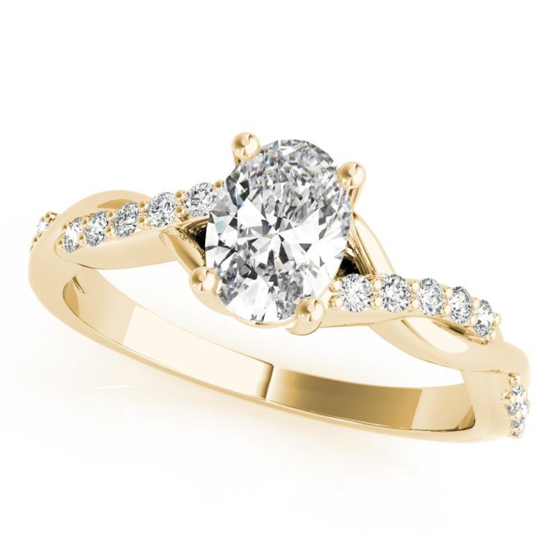 Oval Cut GIA 1.30ct Oval Solitaire Trellis Twisted Vine 18K Yellow Gold Diamond Ring For Sale