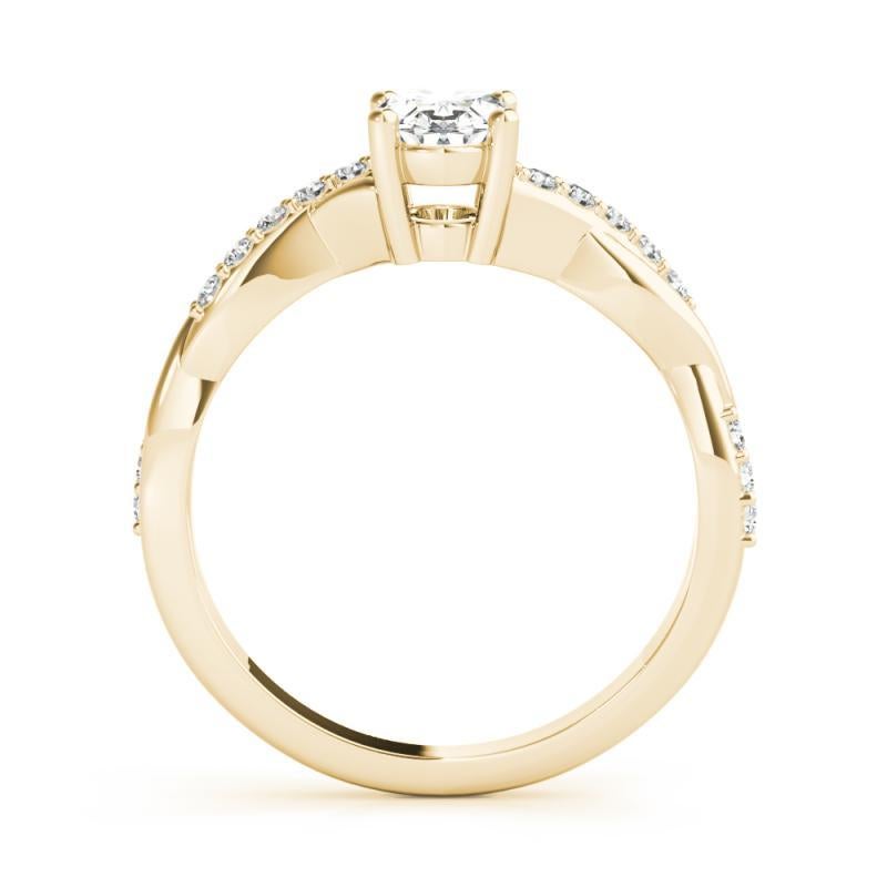 GIA 1.30ct Oval Solitaire Trellis Twisted Vine 18K Yellow Gold Diamond Ring In New Condition For Sale In New York, NY
