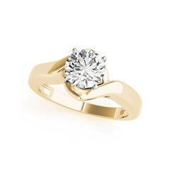 GIA 1,30ct Runder Solitär Contemporary Swirl 18K Gelbgold Diamantring