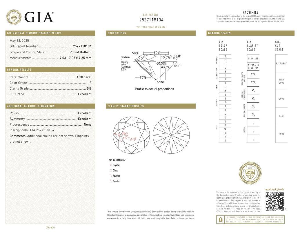 GIA 1,30ct Runder Solitär Doppelkanal Chevron Diamantring (Zeitgenössisch) im Angebot