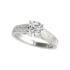 GIA 1,30ct Solitario rotondo intrecciato a traliccio di diamanti in oro bianco