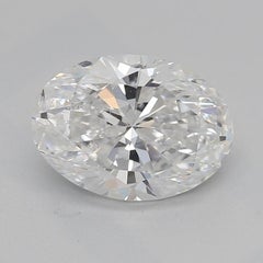 GIA 1.31 Carat Oval Cluster Trellis Solitaire 18K White Gold Diamond Ring