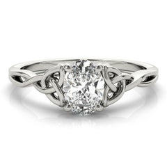 GIA 1.31ct Solitaire Ovale Nœud Celtique Ajouré  Bague en diamant