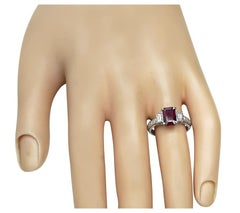 GIA 1.32ct Burma Ruby 0.38ct Diamond Engagement Ring