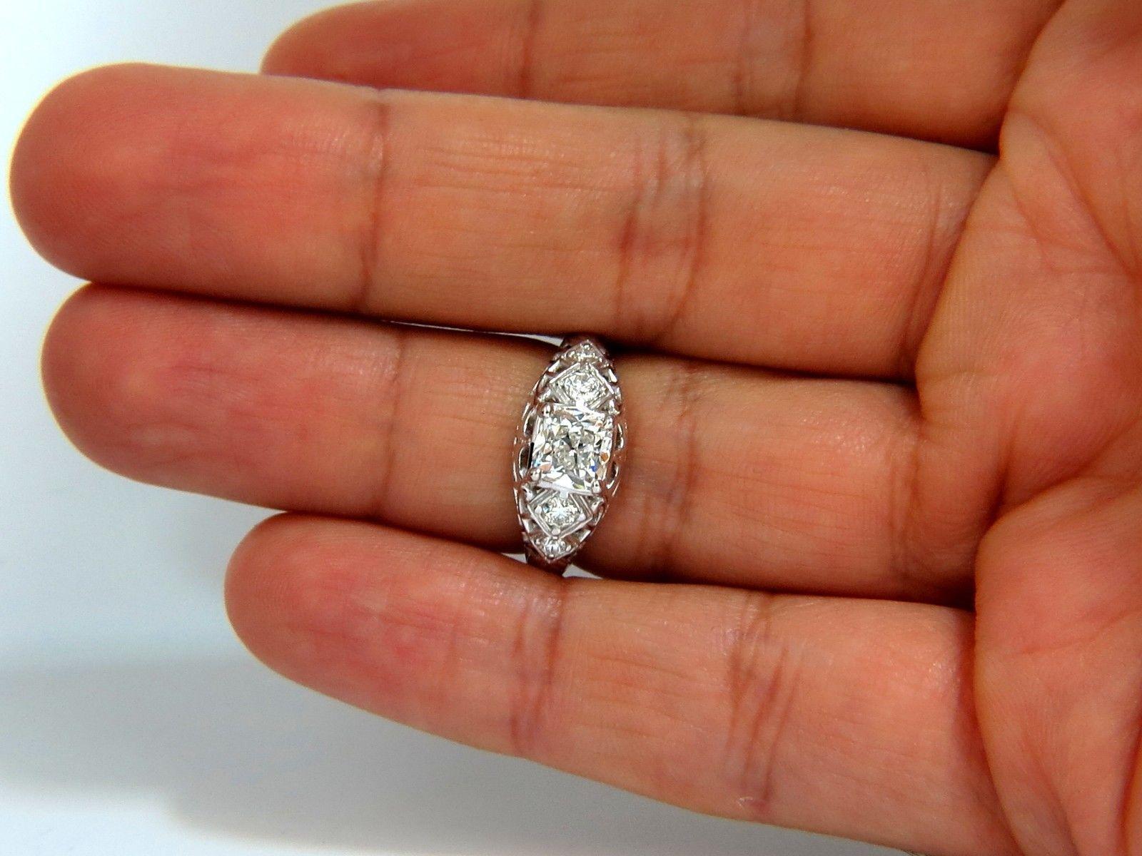 GIA 1.32ct. Cushion Brilliant diamond ring G/ Si-1 Vintage Class Deco 14kt For Sale 2