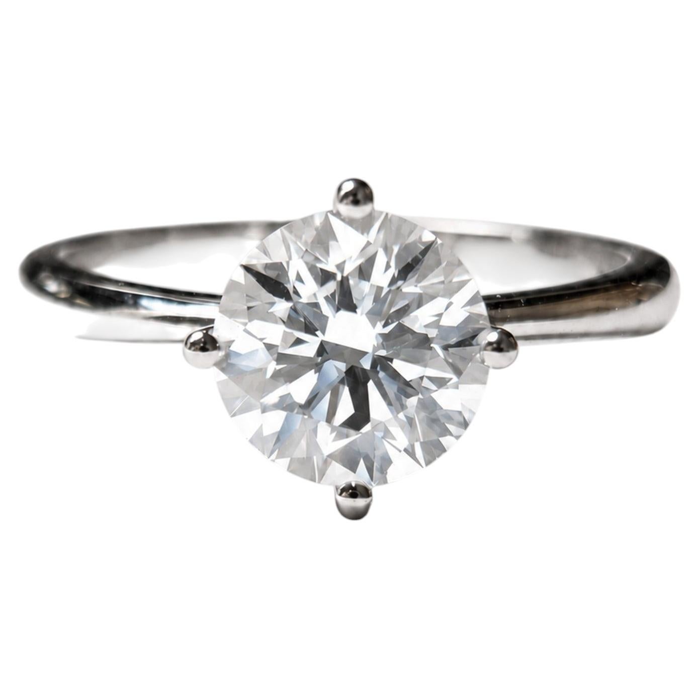 Verlobungsring aus 18-karätigem Weißgold mit einem Diamanten (GIA, 1,32 Karat, D, intern makellos, Typ IIa)