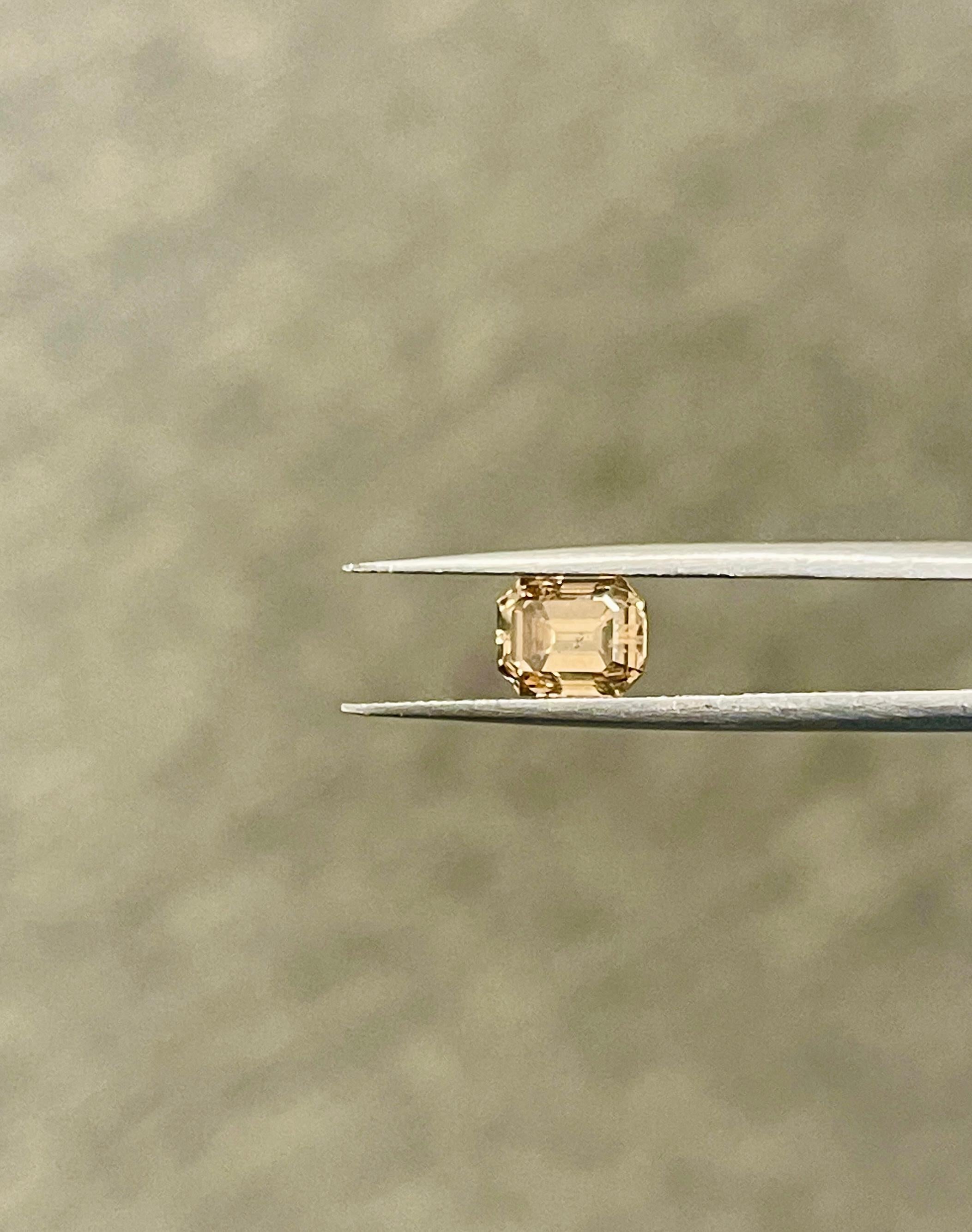 CLOSE OUT GIA 1,33 Karat Smaragdschliff Fancy Yellow Brown Loser Diamant Damen im Angebot