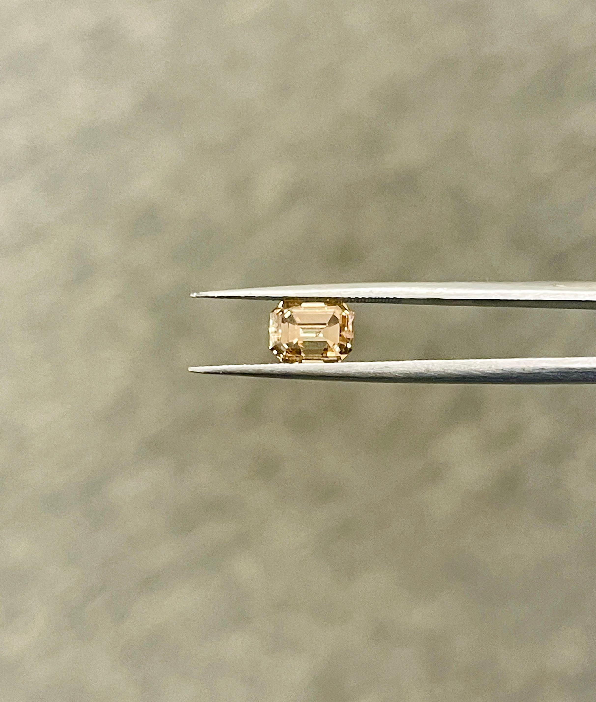 CLOSE OUT GIA 1,33 Karat Smaragdschliff Fancy Yellow Brown Loser Diamant im Angebot 1