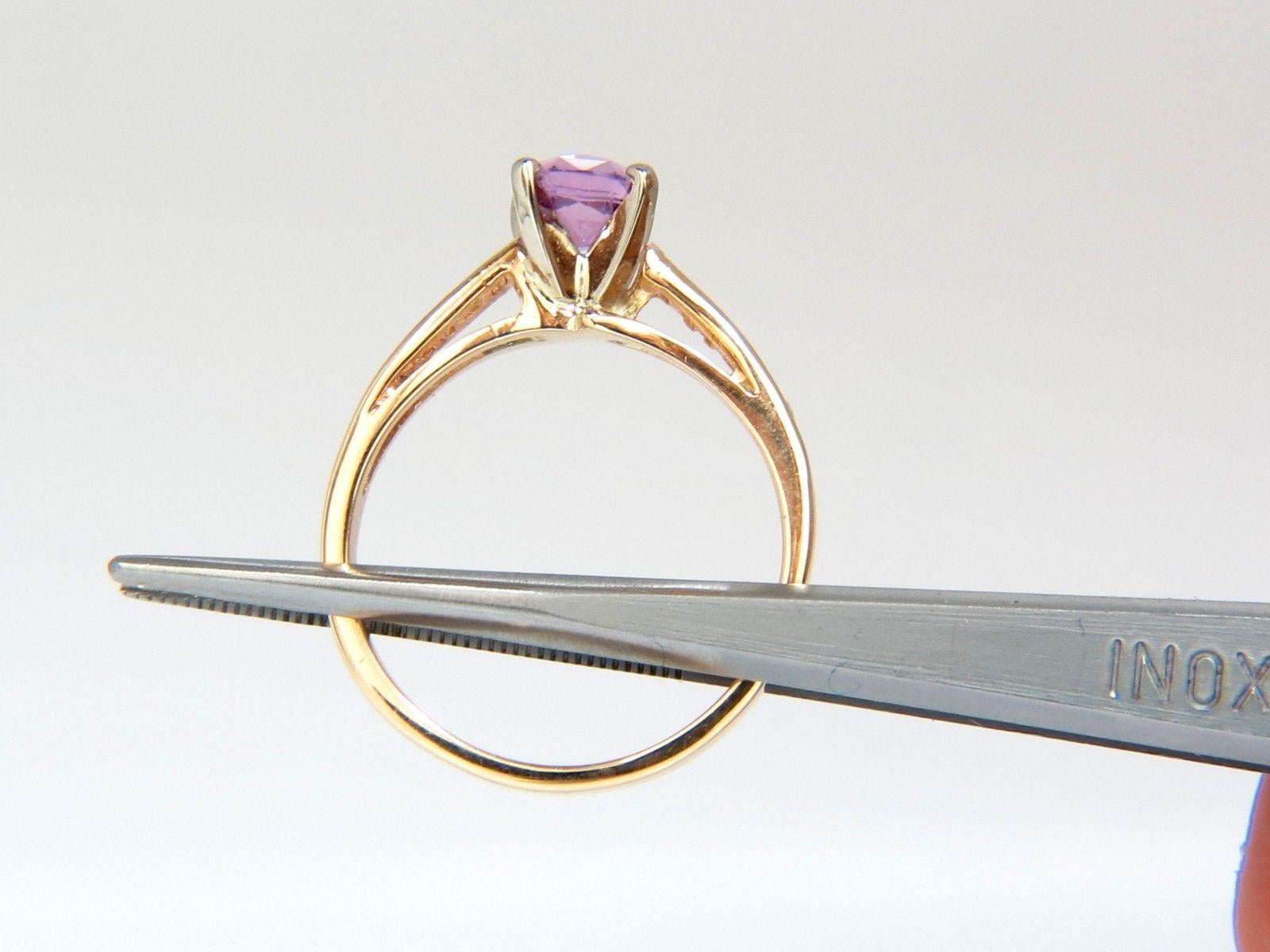Cushion Cut GIA 1.33 Carat Natural No Heat Pink Sapphire Diamonds Ring Vivid Unheated