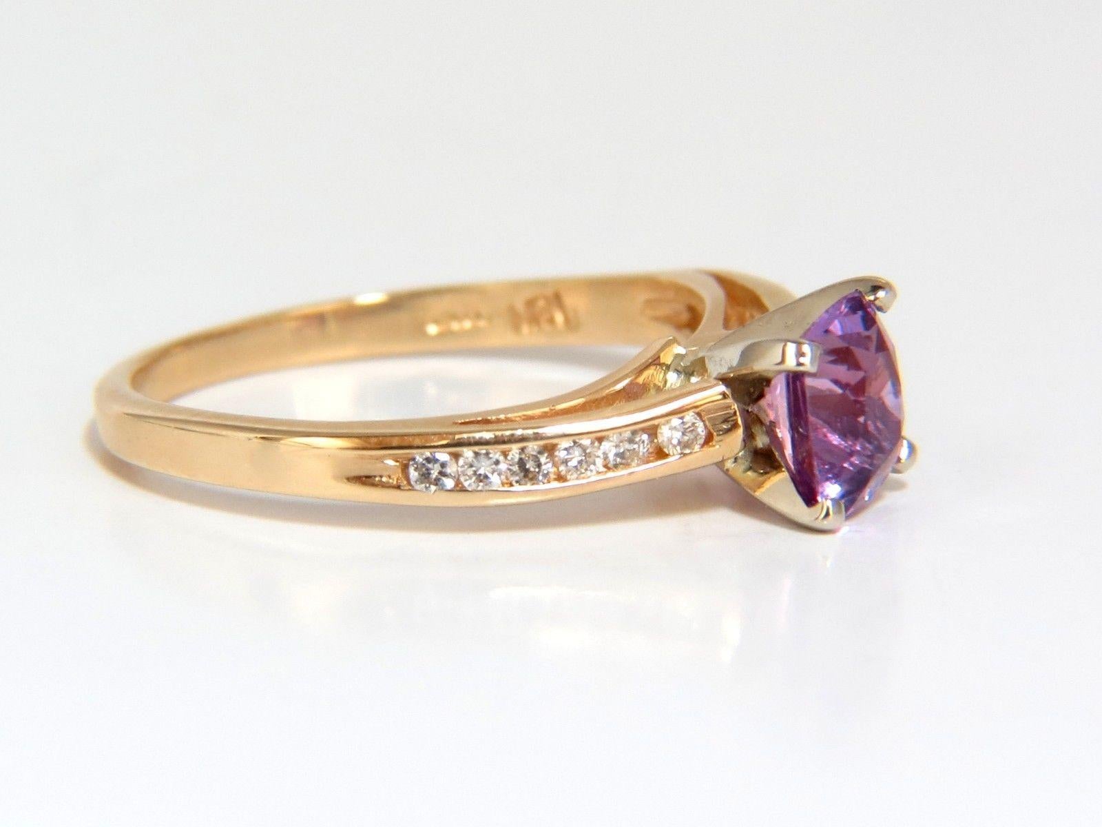 Women's or Men's GIA 1.33 Carat Natural No Heat Pink Sapphire Diamonds Ring Vivid Unheated