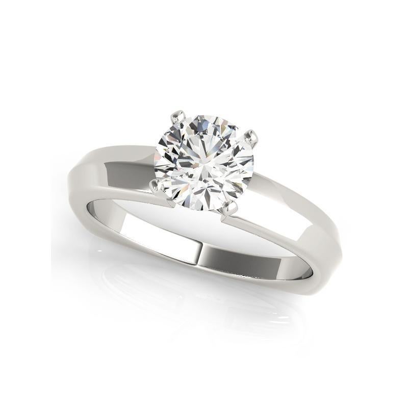 GIA 1.33ct Solitario Redondo Biselado Euro Shank  Anillo de diamantes