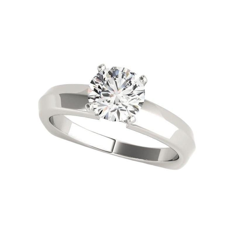 GIA 1.33ct Round Solitaire Beveled Euro Shank  Diamond Ring